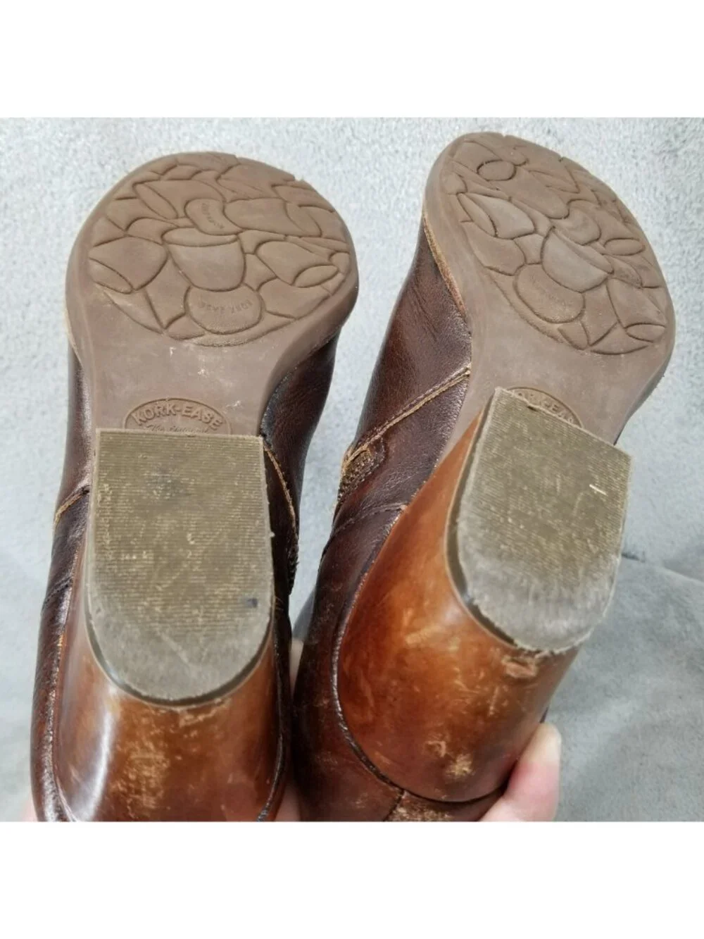 Kork-Ease Shoes Womens Size 8.5 Isa Brown Leather Side Zip Ankle Boots *Read*